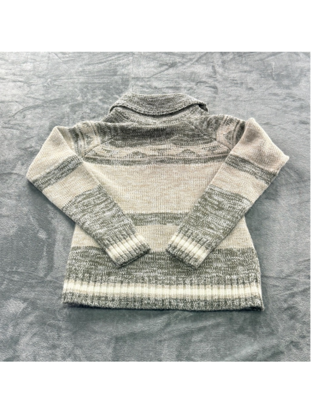 Triple Five Soul Women M Fair Isle Zip Cardigan Vintage Y2K Nordic Cream Sweater - Picture 11 of 12